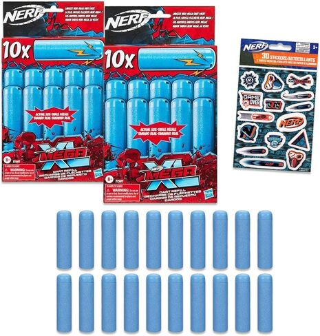 Nerf Darts Mega XL Dart Refills 2 Pack Set - Bundle with 20 Nerf Mega XL Whistler Darts Plus Bonus Stickers | Nerf Darts for Kids Ages 8-12 in Saudi Arabia