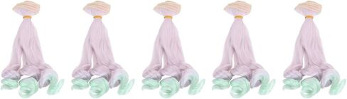 PATIKIL 20CM Doll Hair Wigs, 5 Pcs High Temperature Silk Curly Wig Hair Extension Accessories for Doll Hair Making Kit DIY Handmade, Light Yellow-Gray in Kuwait