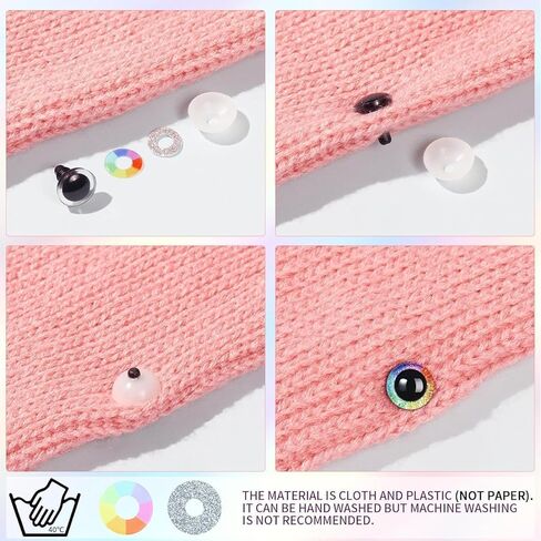 MUCUNNIA 12pcs 20-30mm 3D قوس قزح بريق عيون السلامة للكروشيه مع غسالات عيون سلامة القمر لحيوانات الكروشيه Amigurumi زينة الهالوين اكسسوارات الكروشيه هدية لمحبي الكروشيه in Kuwait