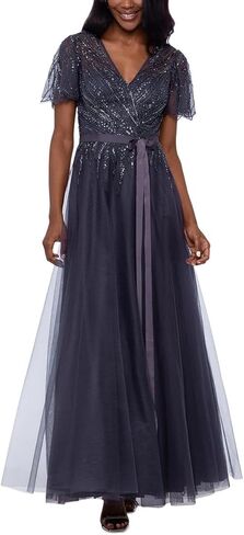 Xscape ثوب طويل شبكي من الخرز in Kuwait