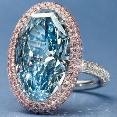 Blue Rings Promise Rings for Her，925 Sterling Silver Sparkling Ruby Cubic Zirconia Rings Diamond Rings for Women Pink Zircon Egg Princess Ring Topaz Ring Jewelry Findings Earring Backs Findings（7） in Kuwait