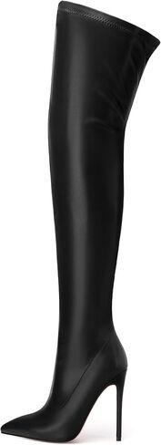 SHOWFOREST Over the Knee Boots for Women Pointed Toe Stiletto High Heel Side Zipper 4.7 Inch Fall Boots Elegant Dating Party Evening Thigh High Boots in Saudi Arabia