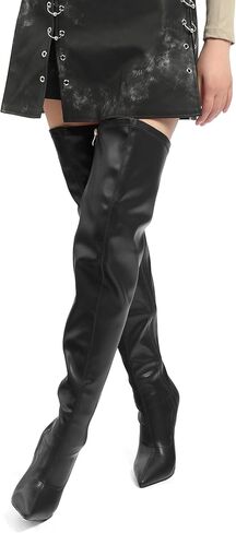 SHOWFOREST Over the Knee Boots for Women Pointed Toe Stiletto High Heel Side Zipper 4.7 Inch Fall Boots Elegant Dating Party Evening Thigh High Boots in Saudi Arabia