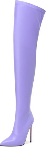 SHOWFOREST Over the Knee Boots for Women Pointed Toe Stiletto High Heel Side Zipper 4.7 Inch Fall Boots Elegant Dating Party Evening Thigh High Boots in Saudi Arabia