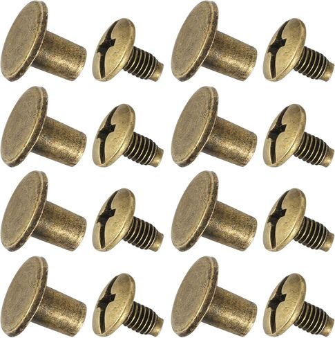YORANYO 150 Sets 8MM Chicago Screws Leather Rivets for Fabric Chicago Binding Screws Buttons Metal Studs Rivets for Decorate and Repair Belts Bags Shoes Purse Dog Collar Leather Craft (Bronze) in Saudi Arabia