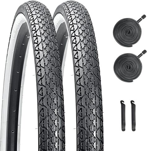 26x2.125 Inch Bicycle Tires，Folding Replacement Tires for Beach Cruiser Bike 2 Pack Bike Tires & Tubes (26x2.125/yellow) in Saudi Arabia