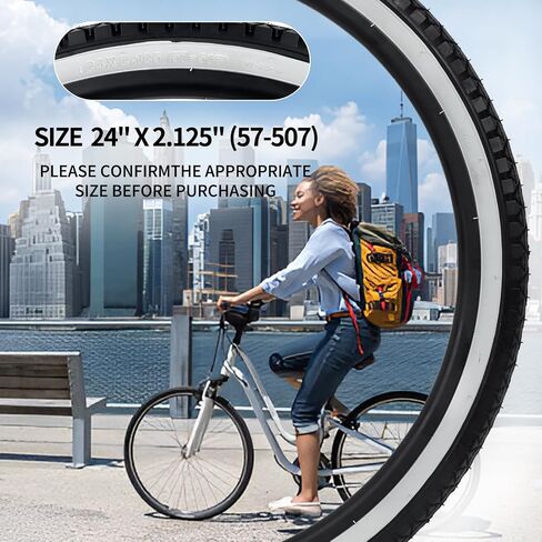 26x2.125 Inch Bicycle Tires，Folding Replacement Tires for Beach Cruiser Bike 2 Pack Bike Tires & Tubes (26x2.125/yellow) in Saudi Arabia