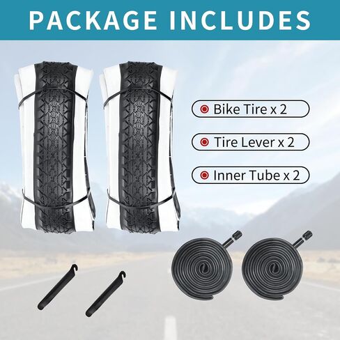 26x2.125 Inch Bicycle Tires，Folding Replacement Tires for Beach Cruiser Bike 2 Pack Bike Tires & Tubes (26x2.125/yellow) in Saudi Arabia