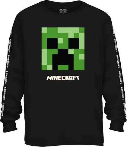 Minecraft Boys' Creeper Face Long Sleeve T-Shirt in Saudi Arabia