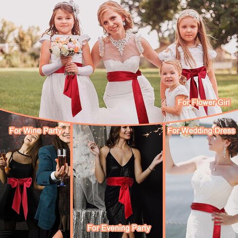 Wedding Satin Sash Belt Women Dress Sash Bridal Belt Waist Belts for Party Special Occasion 3.74'' Wide in Saudi Arabia