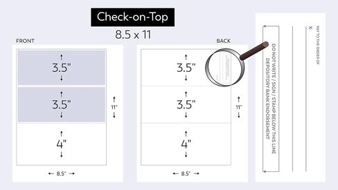 Compuchecks Check on Top Blank Check Paper - 500 Pack, Quick-Books & Laser Printer Compatible - Security Business Checks with Voucher - 8.5" x 11" Blue Diamond in Kuwait