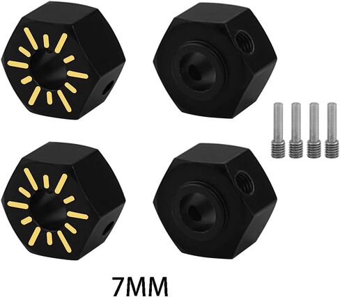 محول عجلة نحاسي مطلي باللون الأسود لمحور العجلة SCX10 PRO AXI03028 SCX10 III، Capra 1.9 UTB 1/10 RC جزء ترقية الزاحف (7 مم) in Saudi Arabia