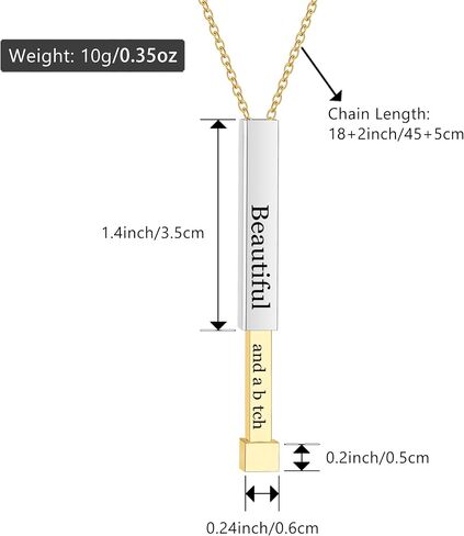 Be Kind Of A B Necklaces For Women, Inspirational Vertical Bar Square Tubes Pendant With Hidden Message Stainless Steel Band Friendship Funny Hilarious Sarcastic Jewelry Gift for Girls in Kuwait