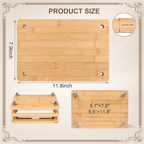 مكبس الكتب الخشبي والخيزران - لوازم تجليد الكتب المحمولة، مجموعة تجليد الكتب للمبتدئين (11.8 × 7.9 بوصة) in Kuwait