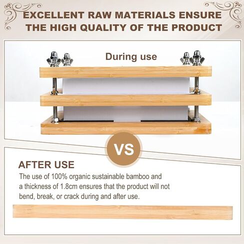 مكبس الكتب الخشبي والخيزران - لوازم تجليد الكتب المحمولة، مجموعة تجليد الكتب للمبتدئين (11.8 × 7.9 بوصة) in Kuwait