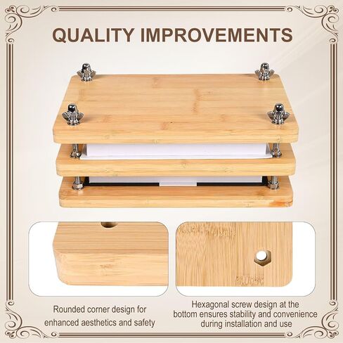 مكبس الكتب الخشبي والخيزران - لوازم تجليد الكتب المحمولة، مجموعة تجليد الكتب للمبتدئين (11.8 × 7.9 بوصة) in Kuwait