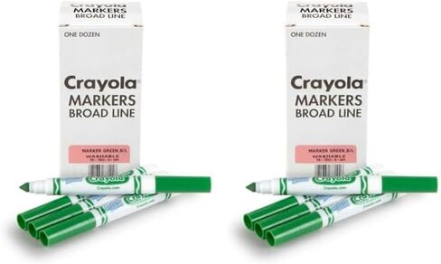 Crayola Washable Markers - Black (12ct), Kids Broad Line Markers, Bulk Markers for Classrooms & Teachers in Kuwait