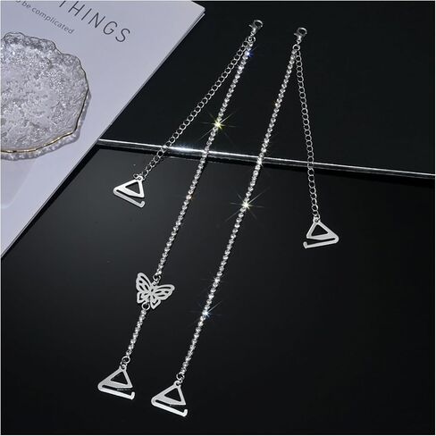 2Pcs Rhinestone Bra Straps,Sexy Rhinestones Bra Shoulder Chain,Crystal Lingerie Straps Jewelry,Wedding Bridal Rhinestone Underwear Chain for Women in Kuwait