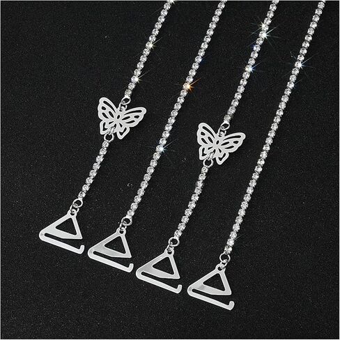 2Pcs Rhinestone Bra Straps,Sexy Rhinestones Bra Shoulder Chain,Crystal Lingerie Straps Jewelry,Wedding Bridal Rhinestone Underwear Chain for Women in Kuwait