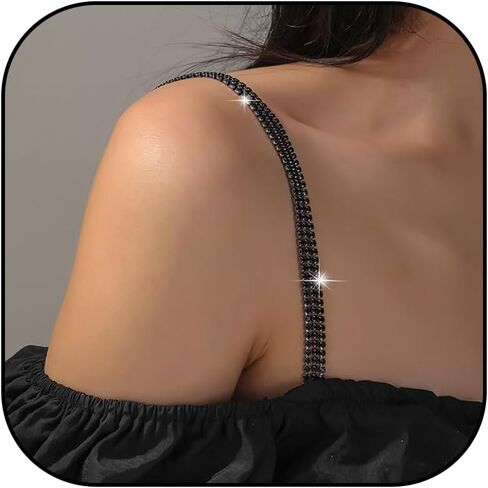 Dcfywl731 Rhinestone Bra Straps Non-Slip Dress Bra Shoulder Crystal Dress Accessories Jewelry Summer Body Chain for Women in Saudi Arabia