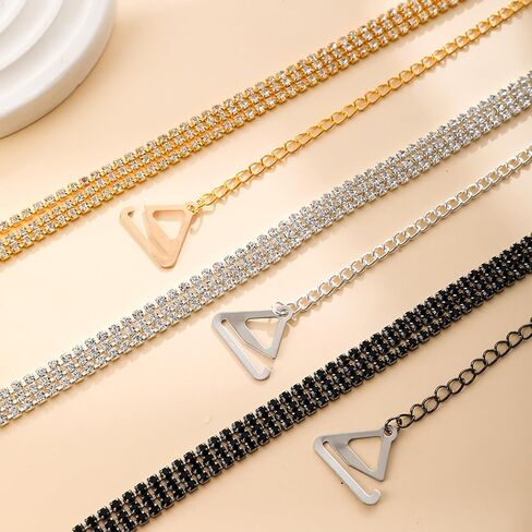Dcfywl731 Rhinestone Bra Straps Non-Slip Dress Bra Shoulder Crystal Dress Accessories Jewelry Summer Body Chain for Women in Saudi Arabia