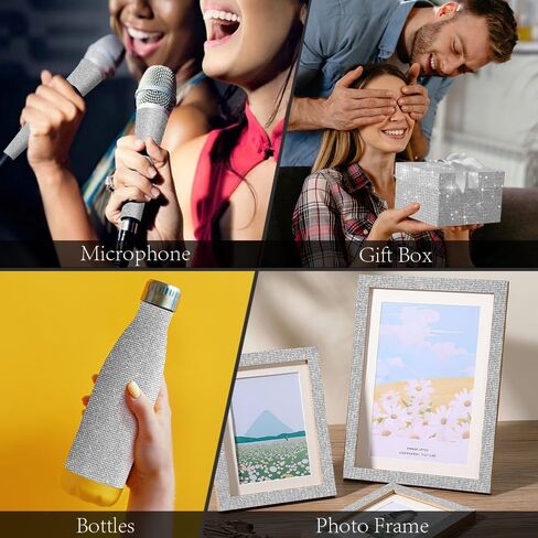 12000 قطعة من ورقة حجر الراين اللامعة، ورقة ملصق من حجر الراين الأبيض، أوراق حجر الراين ذاتية اللصق من حجر الراين ملصقات ذاتية اللصق لتزيين السيارة DIY ملصقات جواهر كريستالية 9.4 × 7.9 بوصة in Kuwait