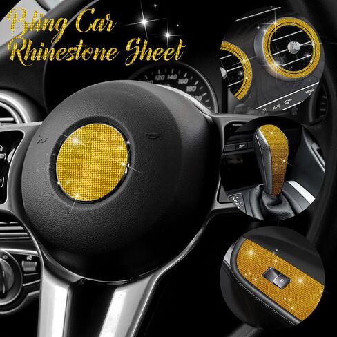 Bling Rhinestone Set - White Self-Adhesive Rhinestone Stickers, DIY Car Decoration, 9.4 x 7.9 Inch in Saudi Arabia
