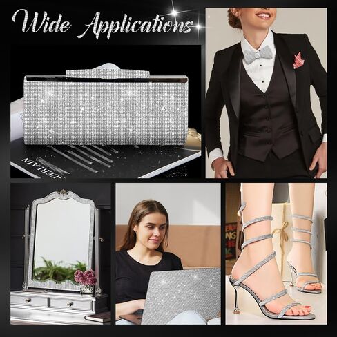 12000 قطعة من ورقة حجر الراين اللامعة، ورقة ملصق من حجر الراين الأبيض، أوراق حجر الراين ذاتية اللصق من حجر الراين ملصقات ذاتية اللصق لتزيين السيارة DIY ملصقات جواهر كريستالية 9.4 × 7.9 بوصة in Kuwait