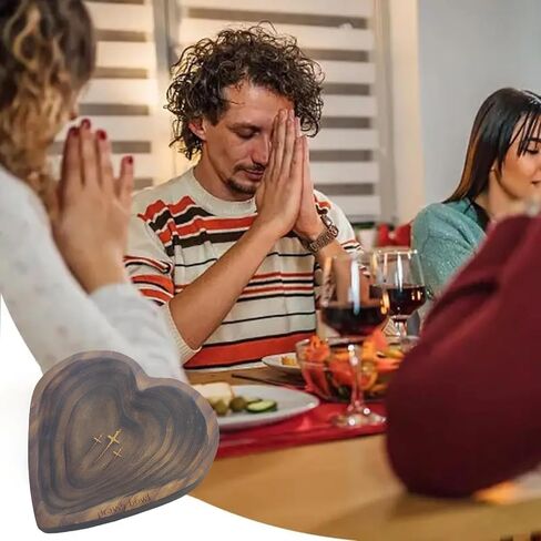 Heart Prayer Bowl, Prayer Bowls with Cards Christian, Prayer Dough Bowl, Prayer Bowls for Women, Prayer Bowl Dough Bowl Cross for Religious Home Decor and Devotional Gifts (Brown) in Saudi Arabia