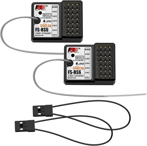 Flysky FS BS6 IPX4 Waterproof Gyro Receiver 2.4G 6CH for FS-GT5 FS-i6 FS-i6X Transmitter RC Car Boat (1pcs FS-BS6 Waterprrof Receiver) in Saudi Arabia
