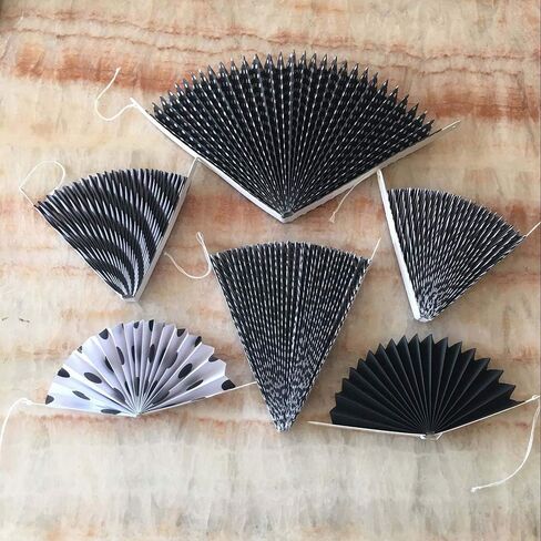 Yunison Halloween 12pcs Paper Fan Decorations Kit DIY Ceiling Hanging Paper Fans, Smile Pumpkin Party Banner, 24pcs 3D Bat Wall Stickers Window Decor Supplies in Saudi Arabia