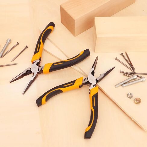 8 Packs 6 Inch Long Needle Nose Pliers with Wire Cutter, Small Needle Nose Pliers Bulk for Electricians, Grips Small Parts, Bend Wire, Electronics Repair, Jewelry Making Tools, etc, by GENHAKON in Kuwait