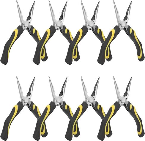 8 Packs 6 Inch Long Needle Nose Pliers with Wire Cutter, Small Needle Nose Pliers Bulk for Electricians, Grips Small Parts, Bend Wire, Electronics Repair, Jewelry Making Tools, etc, by GENHAKON in Kuwait