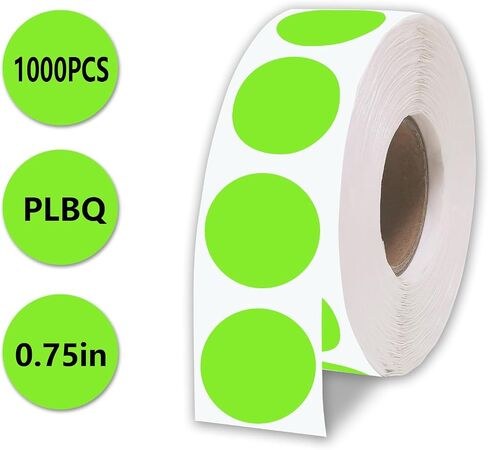 3/4" Coding Label Color Circle Dot Sticker 0.75 inch Round Self Adhesive Thermal Sticker Dots for Office, Student Classroom (1000pcs, Light Green Color) in Saudi Arabia