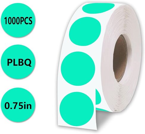 3/4" Coding Label Color Circle Dot Sticker 0.75 inch Round Self Adhesive Thermal Sticker Dots for Office, Student Classroom (1000pcs, Light Green Color) in Saudi Arabia