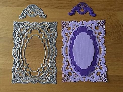 قطعة واحدة من قوالب القطع الفضية لصنع البطاقات، ألبوم القصاصات DIY، ورق الحرف اليدوية، فتحة الدانتيل، إطار مستطيل، قطع معدنية مقطوعة، استنسل منقوش للبطاقات، إكسسوارات صنع البطاقات in Saudi Arabia