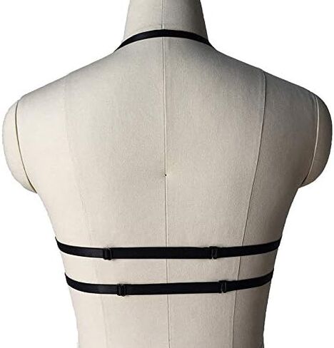 Body Harness for Women Pentagram Lingerie cage Bra Punk Goth Belt Chest Strap Stretchy Fabric Festival Rave in Saudi Arabia