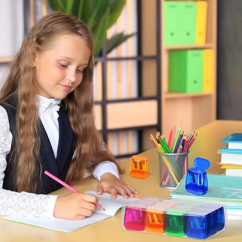 Aodaer 120 Pieces Mini Manual Dual Hole Pencil Sharpeners with Lids Small Handheld Pencil Sharpener Bulk for Back to School Supplies Crayon Students Office and Home in Saudi Arabia