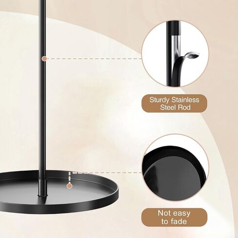 Necklace Holder Adjustable Jewelry Holder Organizer Rotating Display Stand for Necklaces Rings Bracelet Keychain Storage (Black) in Saudi Arabia