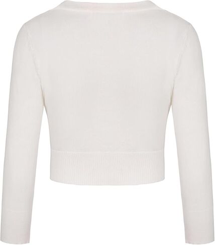 Women 3/4 Sleeve Cropped Cardigan Shrugs Lightweight Button Open Front Knit Bolero Sweater in Kuwait