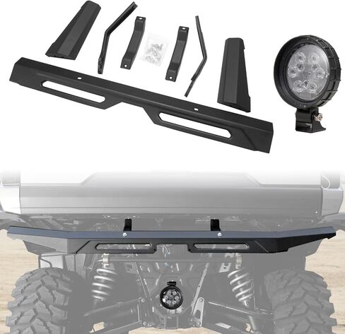 A & UTV PRO Front & Rear Bumper Guard With LED Light for Polaris Ranger 1000 / XP 1000 / Crew XP 1000 2018-2023 2024, Heavy Duty Steel Brush Guard Protector Accessories, Replace OEM # 2882531, 2882529 in Saudi Arabia