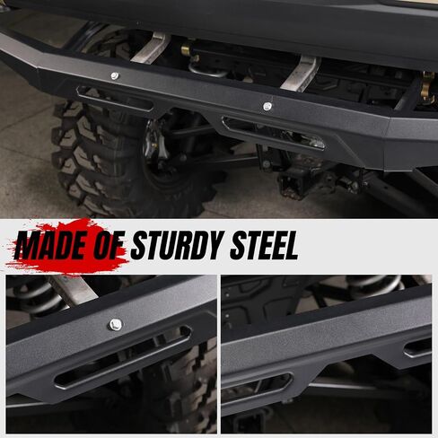 A & UTV PRO Front & Rear Bumper Guard With LED Light for Polaris Ranger 1000 / XP 1000 / Crew XP 1000 2018-2023 2024, Heavy Duty Steel Brush Guard Protector Accessories, Replace OEM # 2882531, 2882529 in Saudi Arabia