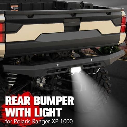 A & UTV PRO Front & Rear Bumper Guard With LED Light for Polaris Ranger 1000 / XP 1000 / Crew XP 1000 2018-2023 2024, Heavy Duty Steel Brush Guard Protector Accessories, Replace OEM # 2882531, 2882529 in Saudi Arabia