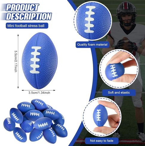 16 Pcs Mini Foam Footballs Stress Ball 2.17 Inch Small Foam Sports Ball Bulk for Football Goodie Bag Stuffers School Carnival Reward Football Party Decorations(Blue) in Saudi Arabia