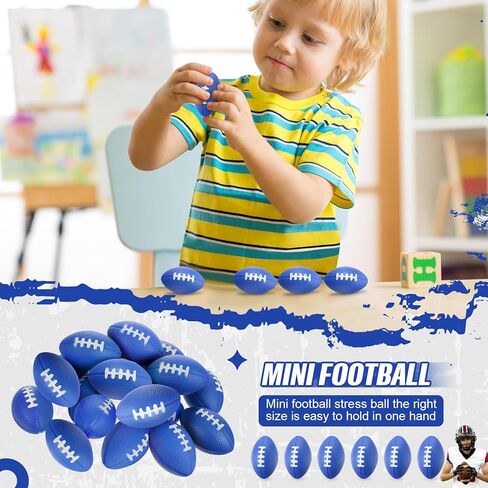 16 Pcs Mini Foam Footballs Stress Ball 2.17 Inch Small Foam Sports Ball Bulk for Football Goodie Bag Stuffers School Carnival Reward Football Party Decorations(Blue) in Saudi Arabia