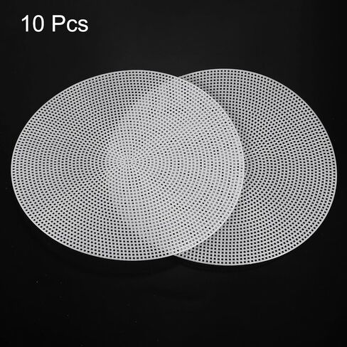 HARFINGTON 10Pcs Round Plastic Canvas Mesh Sheets 7 Inch/18cm Circle Blank Canvas Shape Mesh Mat White for Embroidery Knit Crochet Crafting Needlework in Saudi Arabia
