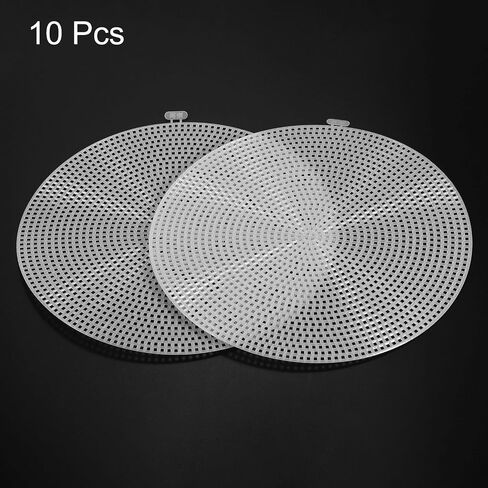 HARFINGTON 10Pcs Round Plastic Canvas Mesh Sheets 7 Inch/18cm Circle Blank Canvas Shape Mesh Mat White for Embroidery Knit Crochet Crafting Needlework in Saudi Arabia