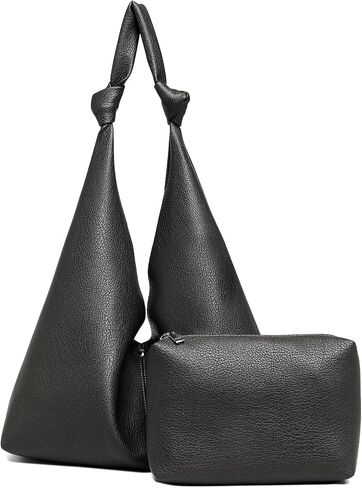 Vegan Leather Hobo Purses set, Slouchy Shoulder Bag Knotted Hobo Bags for Women with a small purse in Saudi Arabia