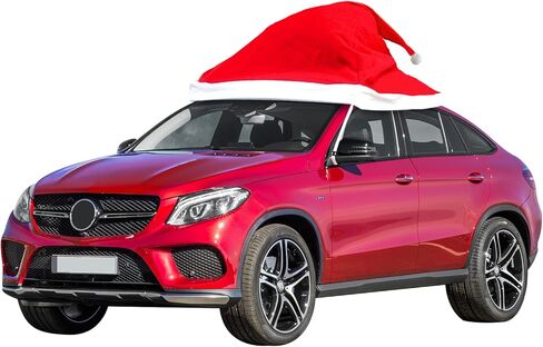 Christmas Santa Hat Cute car Decoration Outdoors Accessories- Christmas Car Cover Car Car Decoration Non Woven Christmas Decorations are Suitable for Most car (Red) in Saudi Arabia