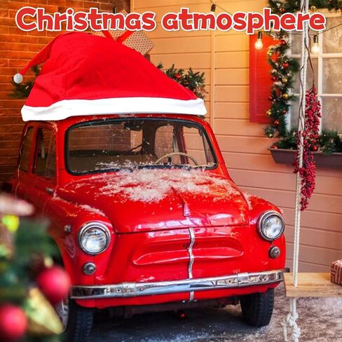 Christmas Santa Hat Cute car Decoration Outdoors Accessories- Christmas Car Cover Car Car Decoration Non Woven Christmas Decorations are Suitable for Most car (Red) in Saudi Arabia